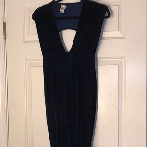 Dark Blue Velvet Dress